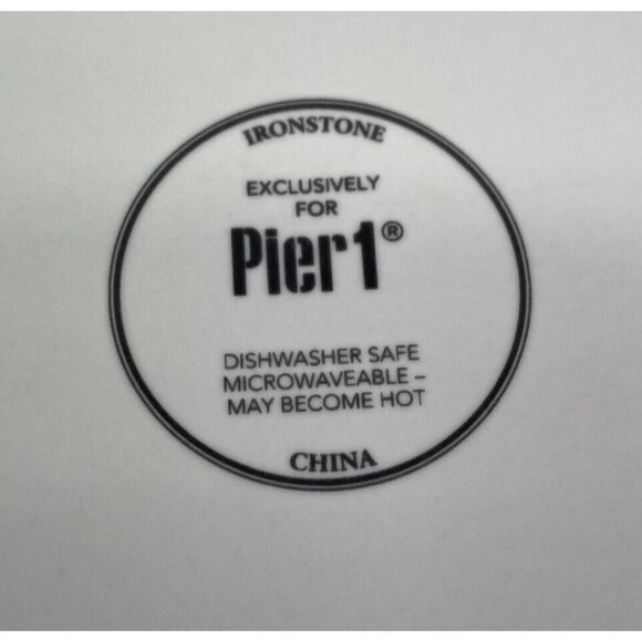 Pier 1 LINEN CHECK Gray Check Plaid Ironstone Round 11" Dinner Plates Set 2 FLAW - Picture 6 of 16